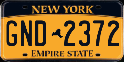 NY license plate GND2372