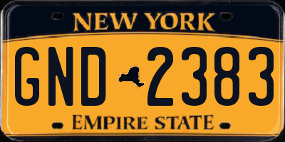 NY license plate GND2383