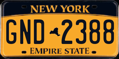 NY license plate GND2388