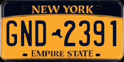 NY license plate GND2391