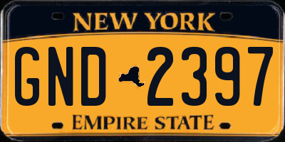 NY license plate GND2397
