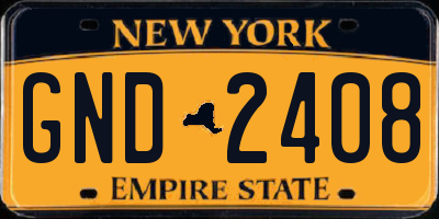 NY license plate GND2408