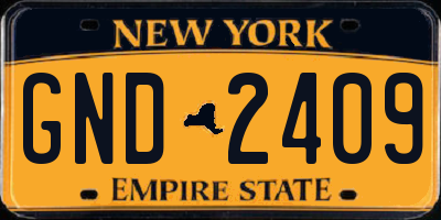 NY license plate GND2409