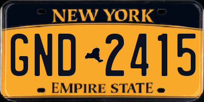 NY license plate GND2415