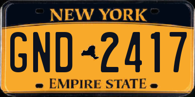 NY license plate GND2417