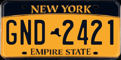 NY license plate GND2421