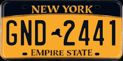 NY license plate GND2441