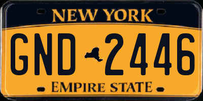 NY license plate GND2446