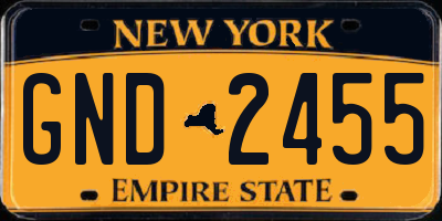 NY license plate GND2455