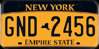 NY license plate GND2456