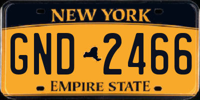 NY license plate GND2466