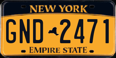 NY license plate GND2471