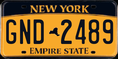 NY license plate GND2489