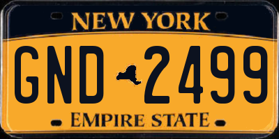 NY license plate GND2499