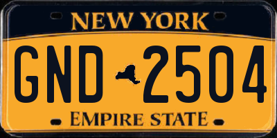 NY license plate GND2504