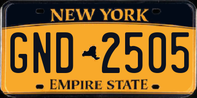 NY license plate GND2505