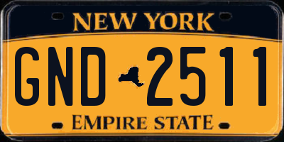 NY license plate GND2511