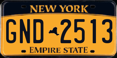 NY license plate GND2513