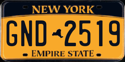 NY license plate GND2519