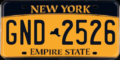 NY license plate GND2526