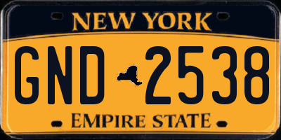 NY license plate GND2538