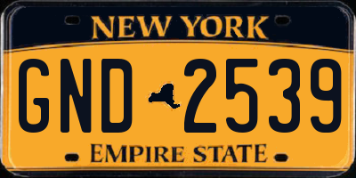 NY license plate GND2539