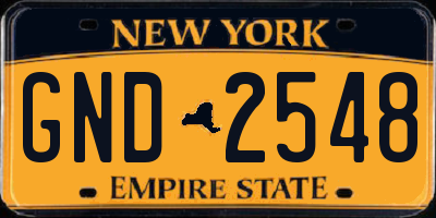 NY license plate GND2548