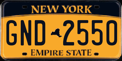 NY license plate GND2550
