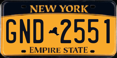 NY license plate GND2551