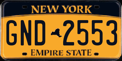 NY license plate GND2553