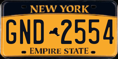NY license plate GND2554