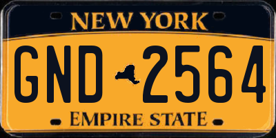 NY license plate GND2564