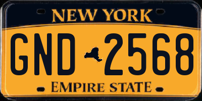 NY license plate GND2568