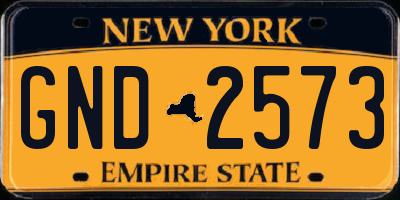 NY license plate GND2573