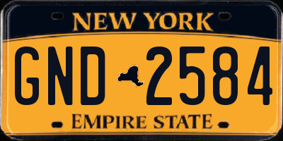NY license plate GND2584
