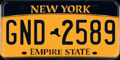 NY license plate GND2589