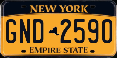 NY license plate GND2590