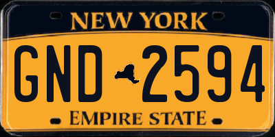 NY license plate GND2594