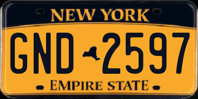 NY license plate GND2597