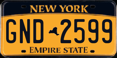 NY license plate GND2599