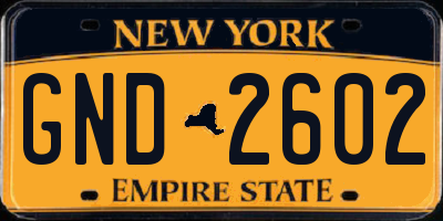 NY license plate GND2602