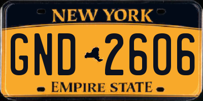 NY license plate GND2606