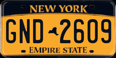 NY license plate GND2609