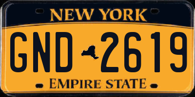 NY license plate GND2619