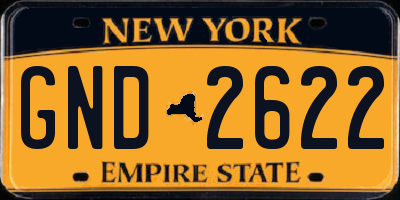 NY license plate GND2622
