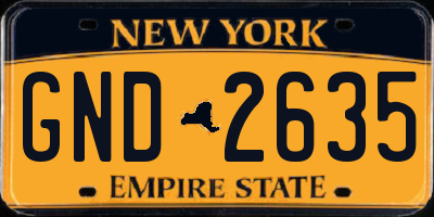 NY license plate GND2635