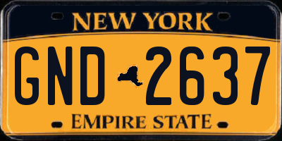 NY license plate GND2637
