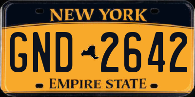 NY license plate GND2642