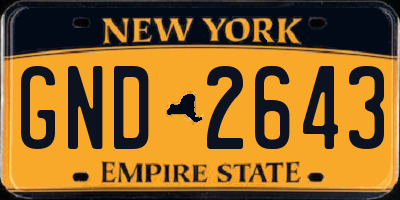 NY license plate GND2643