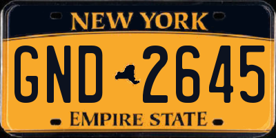 NY license plate GND2645